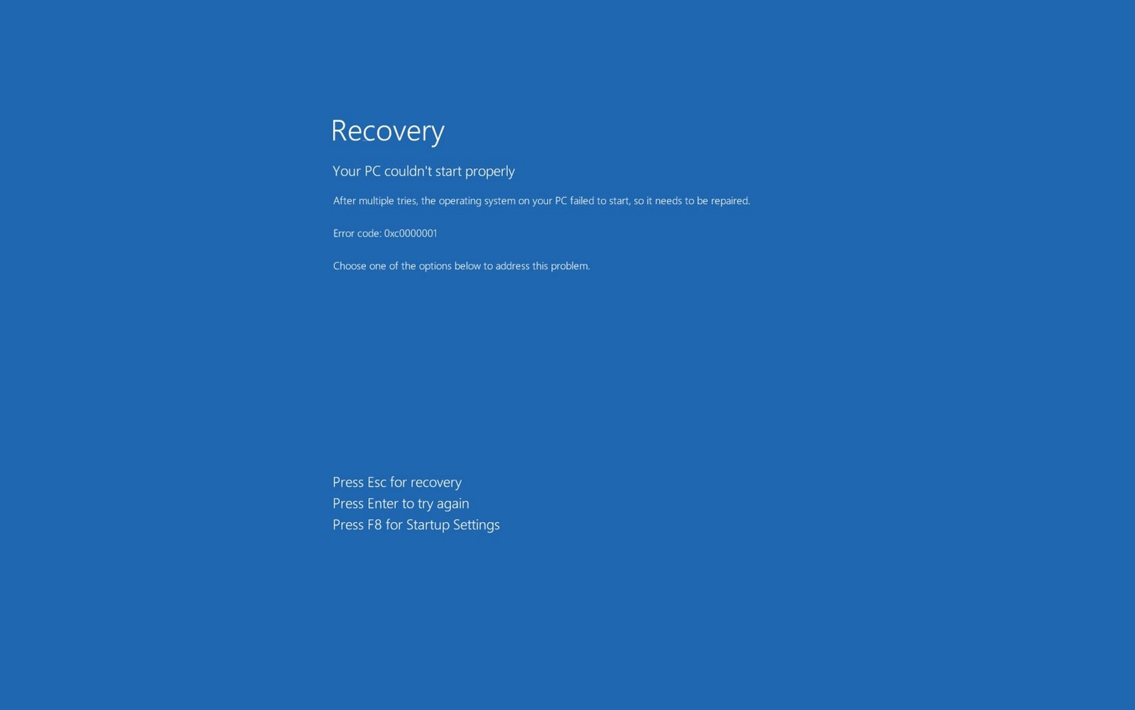Computer Fails to Start